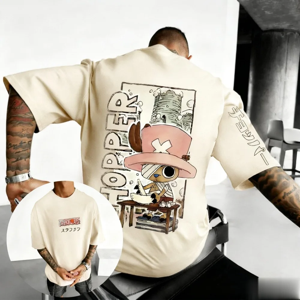 

Цельная футболка унисекс из хлопка Candy Lover Chopper, новинка лета 2026, аниме, двусторонняя рубашка с короткими рукавами и принтом для родителей и детей