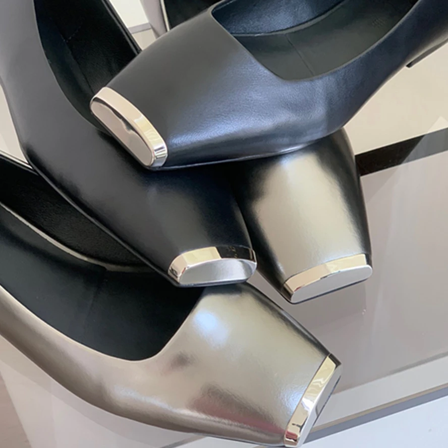 Withered French Fashion Flats Shoes Ladies Vintage Square Toe Slip-On Loafers Women Shoes Genuine Leather Comfortable Breathable