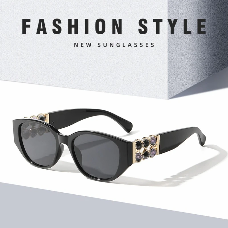 

Fashion Rotating Bead Sunglasses Woman Street Photography Glasses Female Big Frame Retro Vintage UV400 Driving Eyewear Shades
