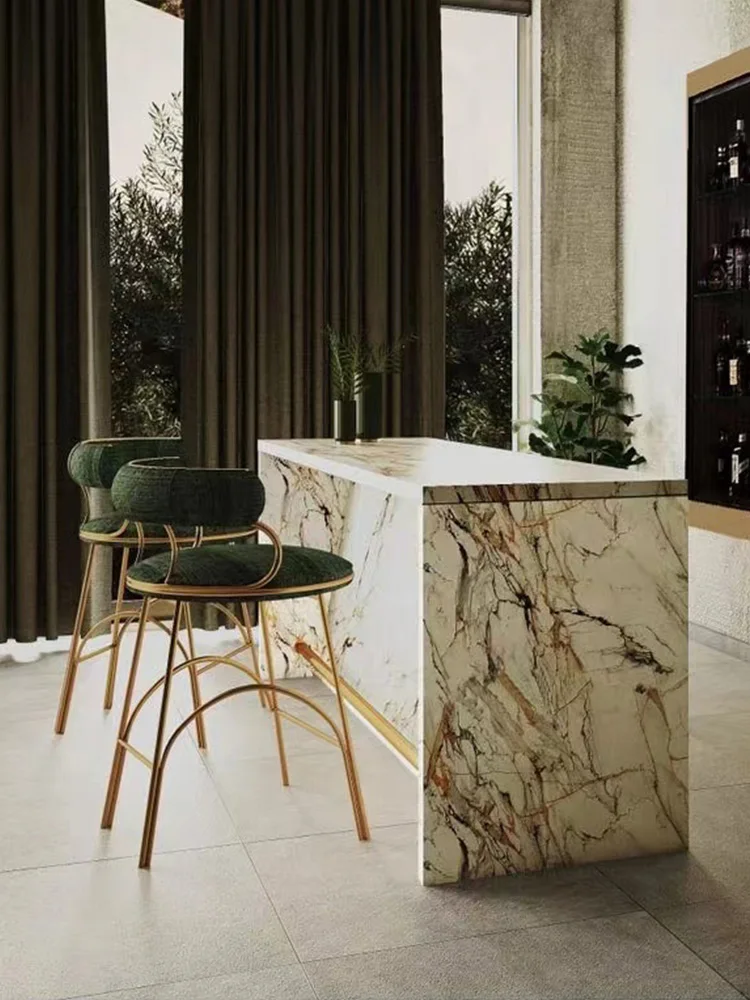 

Nordic light luxury bar chair sales office reception bar chair dining cafe high