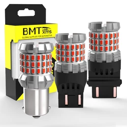 BMTxms 2pcs 1156 BA15S P21W BAU15S PY21W 7440 W21W P21/5W 1157 BAY15D 7443 3157 CanBus Red LED Stop Bulb Brake Light DRL for Car