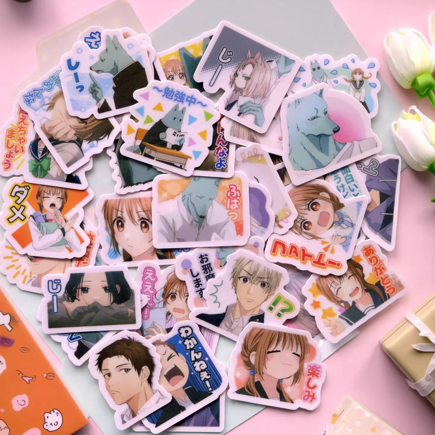 40pcs/pack Beyond Border, In Love We Are 2-3cm waterproof sticker