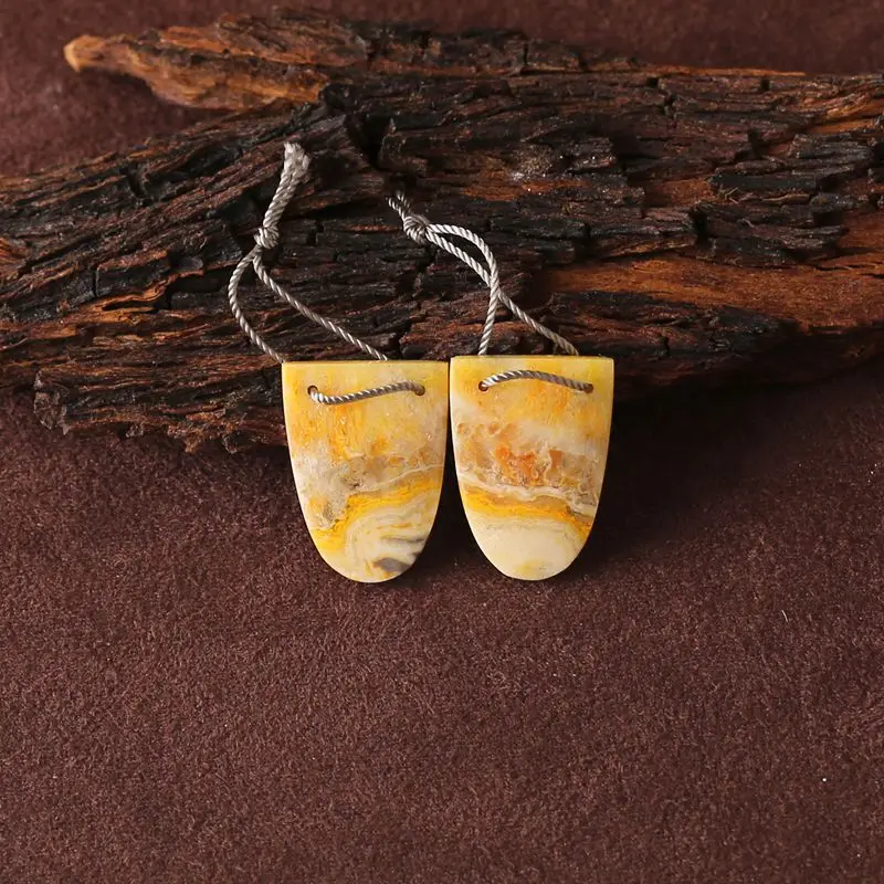 Natural Bumble Bee Stone Earrings for Women 23x17x5mm 6.2g Semiprecious Fine Jewelry Accessories Factory Direct New Arrival