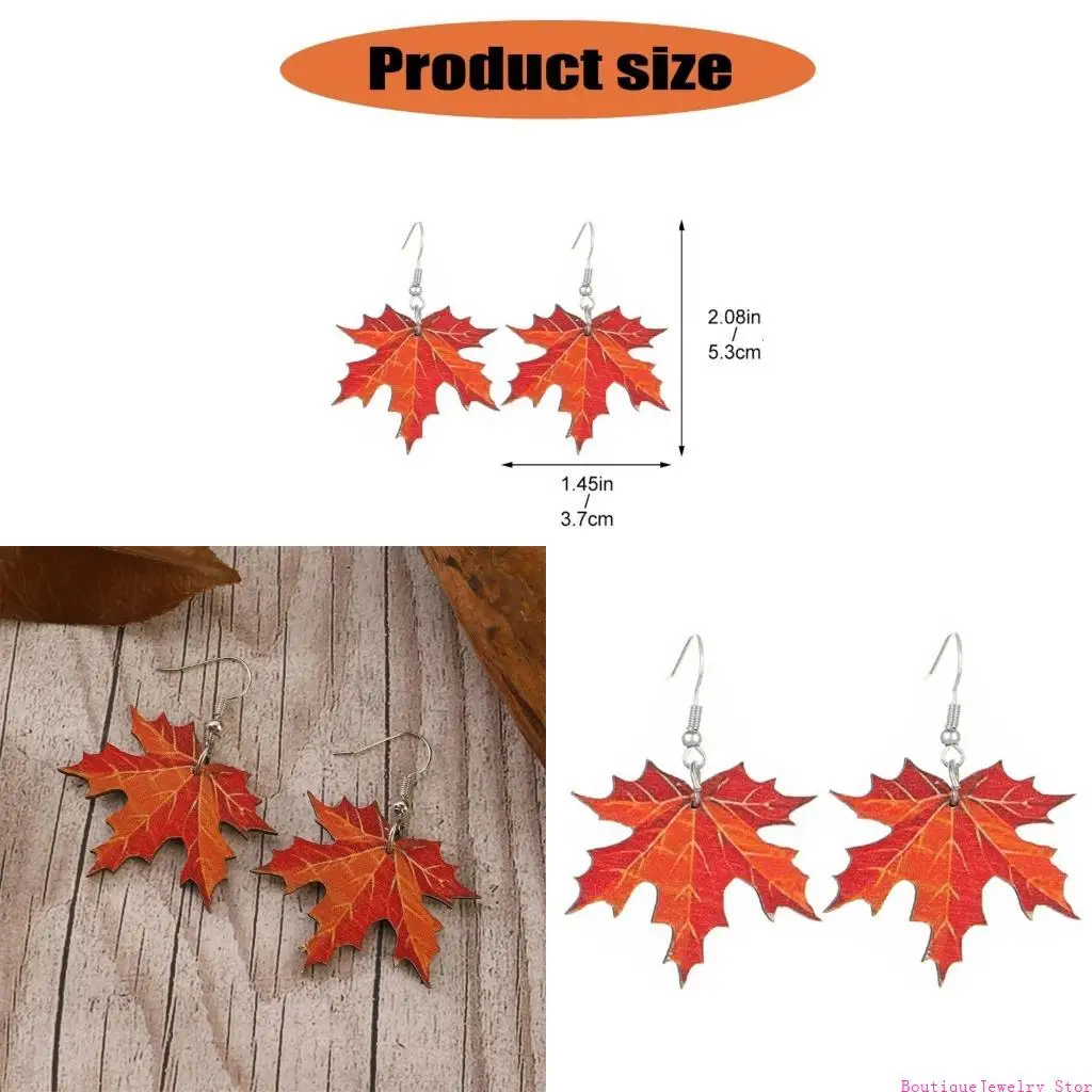 E1PE Novelty Plant Inspired Maple Earring for Nature Loving Fashion Lover
