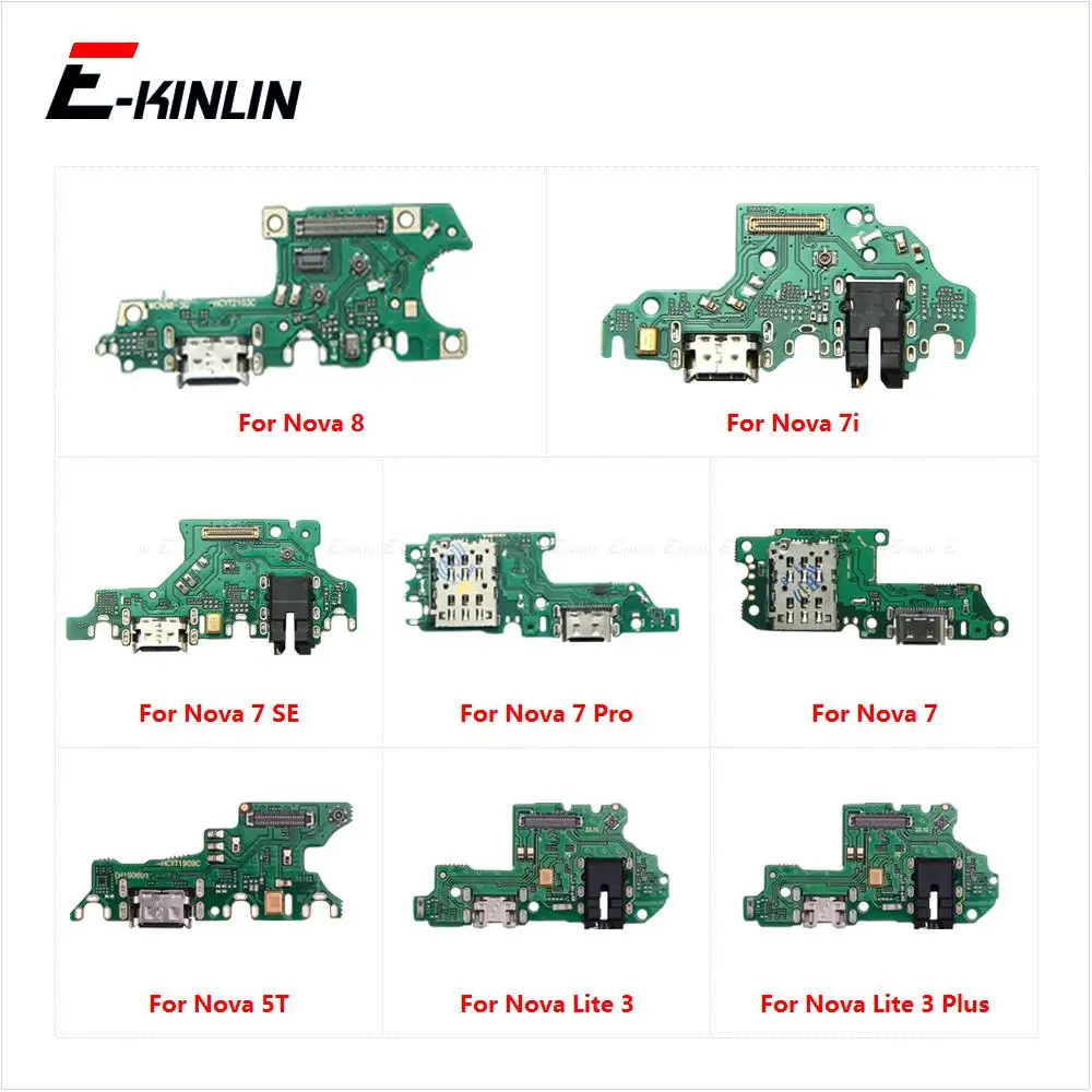 Power Charger Dock USB Charging Port Plug Board With Microphone Mic Flex Cable For Huawei Nova Lite 3 Plus 8 7 Pro 7i SE 5T