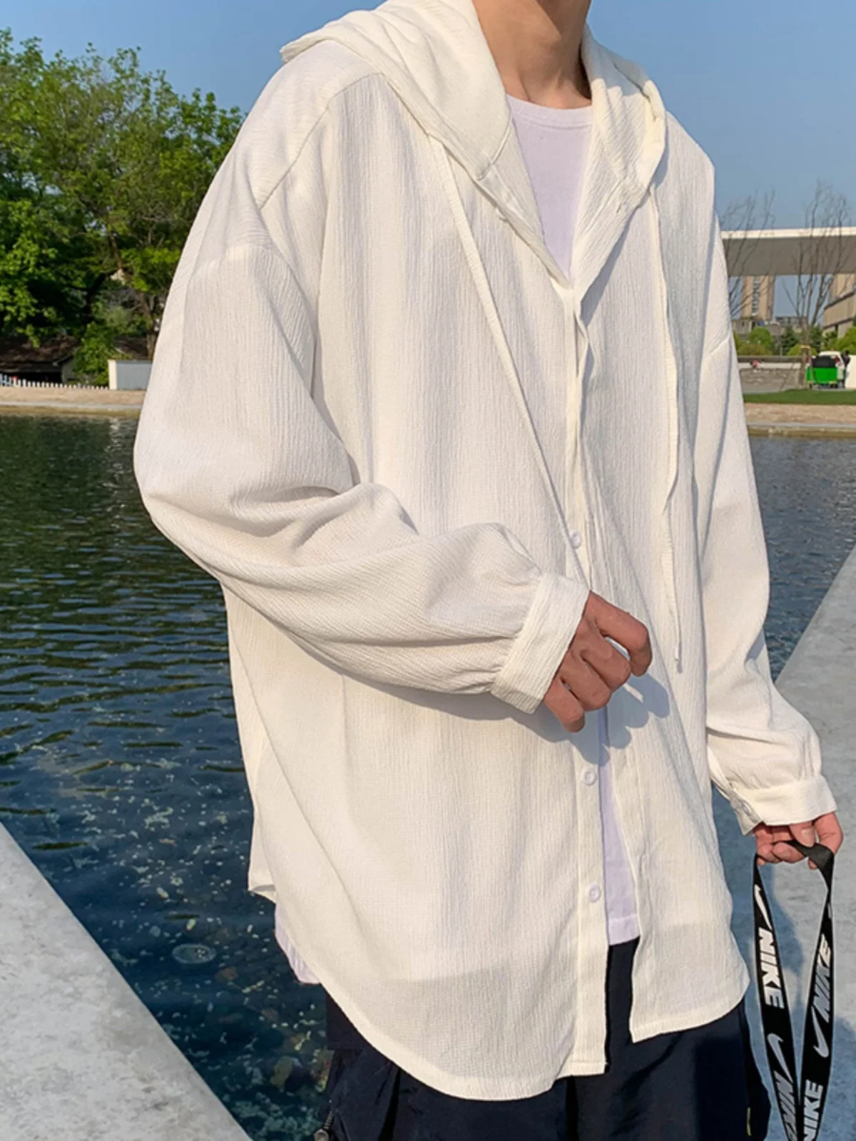 

Свободная длинная мужская повседневная тонкая топа Sve irt, осенняя специальная толстовка с капюшоном большого размера 300, одежда для пар, чистый цвет