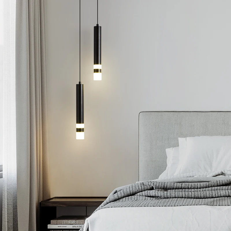 

TEMAR Contemporary Black LED Pendant Lamp Simply Decorative Hanging Light For Home Study Bedroom