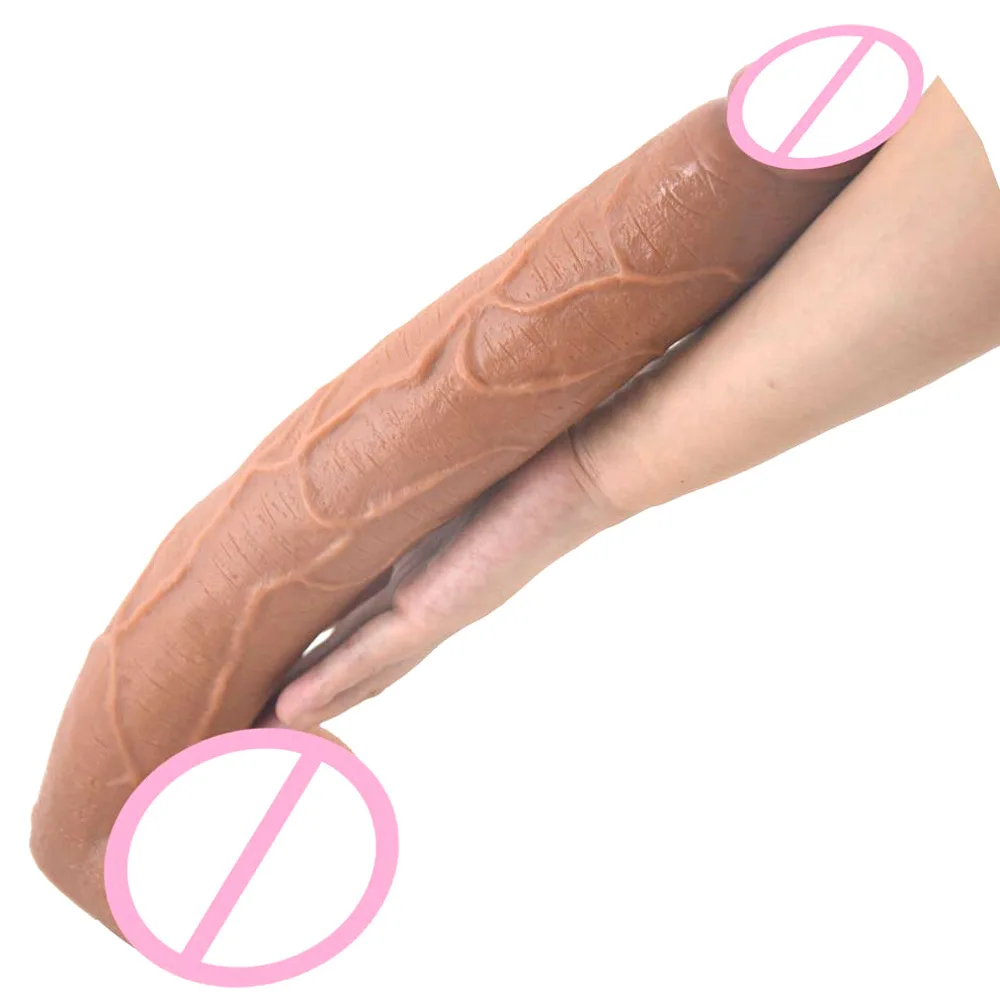 15,5-Zoll langer gefälschter Penis realistisches weiches Silikon großer Saugnapf-Dildo Analplug G-Punkt-Simulator weiblich männlich Vaginalmassage