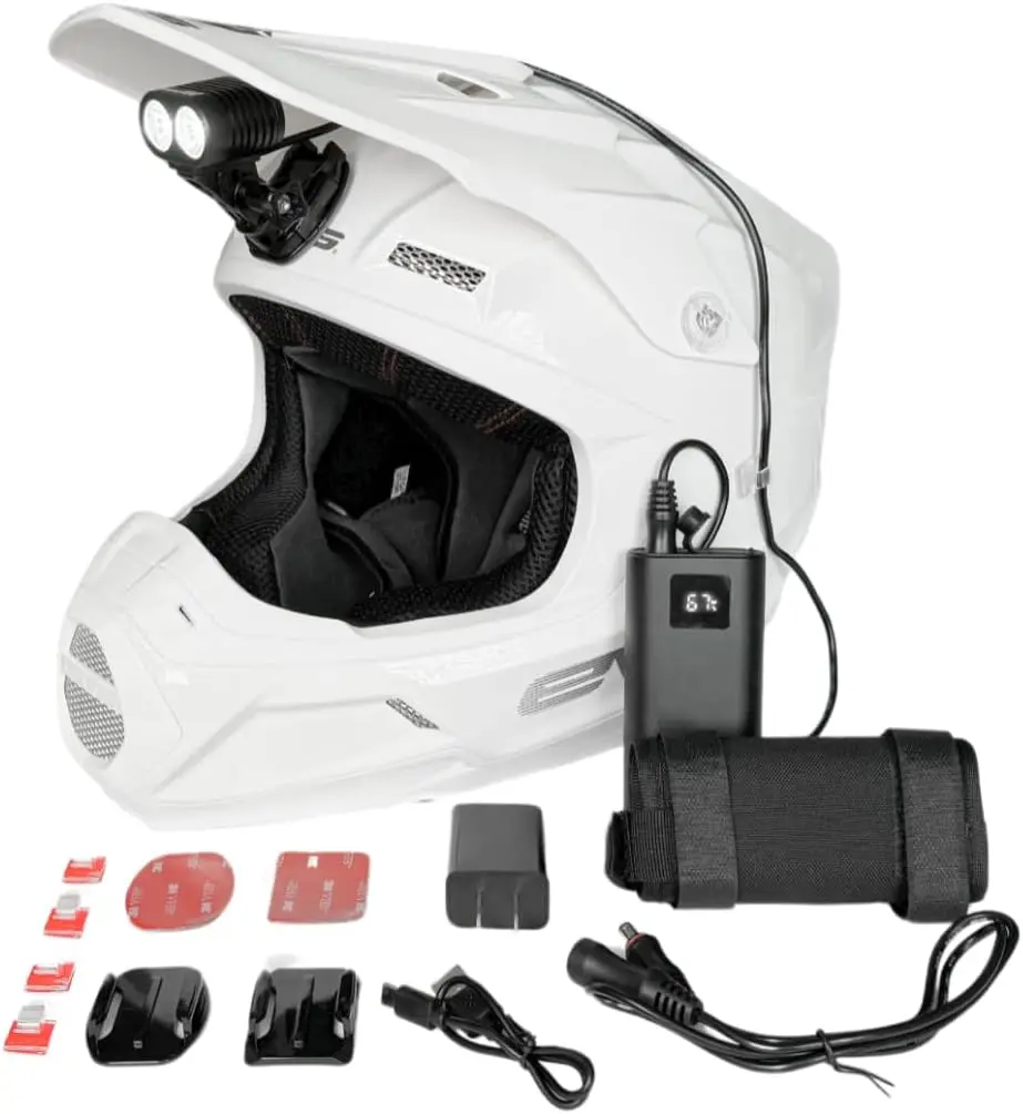 

2100 Lumen LED Helmet Light with Digital Battery for Dirt Bike, Motocross, Mountain Bike, ATV, Snowmobile