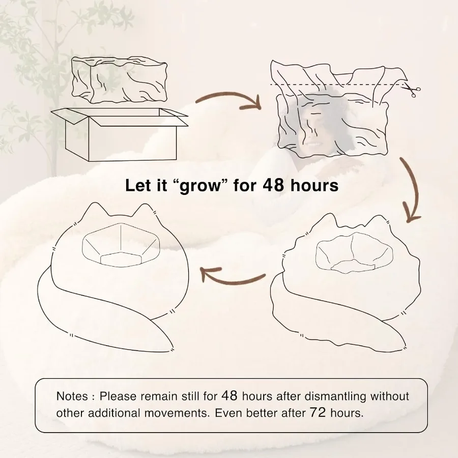 كرسي بين باج العملاق بطول 5.2 قدم مستوحى من توتورو رقيق وناعم مع حشوة إسفنجية تتميز بغطاء مريح من الفرو الصناعي مثالي للبالغين #6