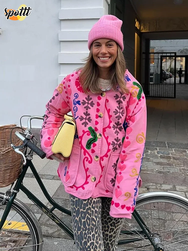 Chaqueta con bolsillos para mujer, abrigo elegante de algodón con cuello de pico y manga larga, con botonadura única, cálido, 2024