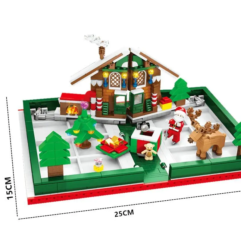 SEMBO BLOCK Batu Bata Bangunan Pohon Natal Kompatibel dengan Mainan Edukasi LEGO untuk Hadiah Natal Anak Laki-laki Perempuan