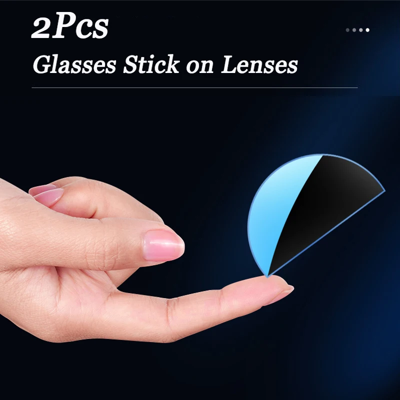 Liquid Silicone Bifocal Reading Glasses Lens 2 Pcs Stick-on Presbyopic Lenses Magnification Reusable Bifocal Ultralight Lenses