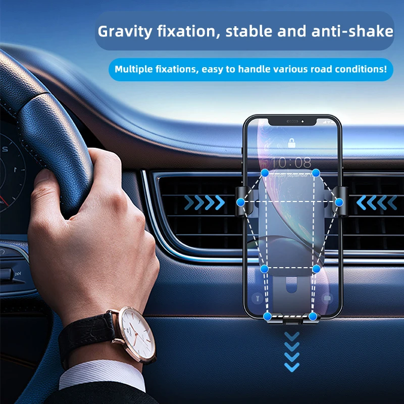 حامل هاتف السيارة TEEQ حامل الجاذبية لهاتف iPhone Xiaomi Samsung Car Mobile يدعم الأشكال المختلفة حامل الهاتف بفتحة تهوية الهواء