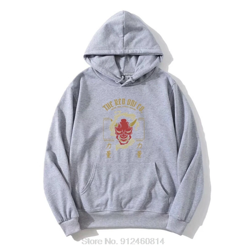 Yokai Demon Japan Hoodie I Oni Mask Ancient Devil Folklore Men Cotton Hoody Hip Hop Pullover Sweatshirt Harajuku Streetwear