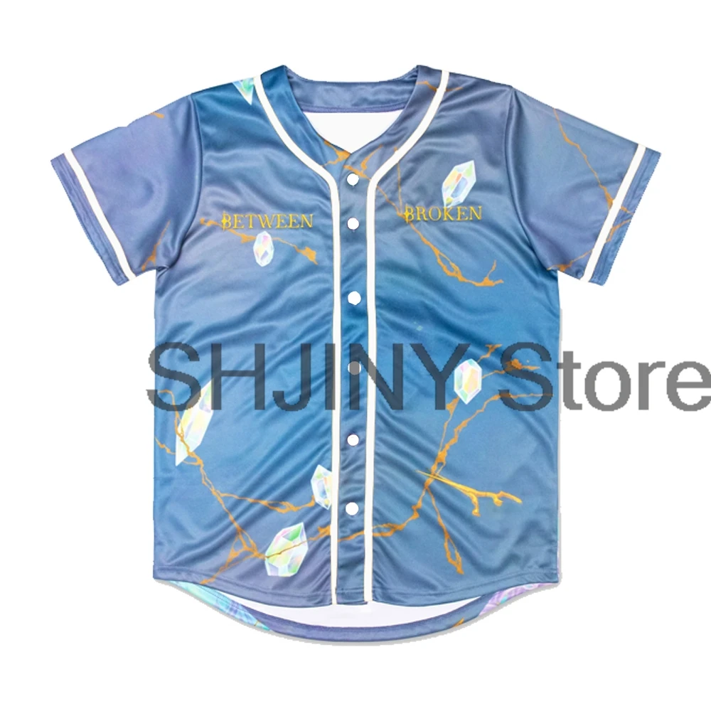 Dabin Between Broken Baseball Jersey Tops 2024 World Tour Short Sleeve Shirts Women Men Streetwear Tee Fashion Clothes