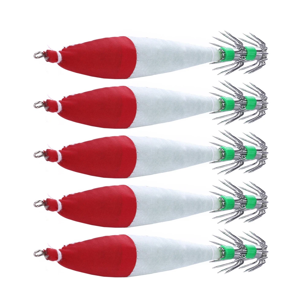 

5pcs Luminous Squid Hooks Fishing Lures Hard Baits Explosion Tackle Night Glow Durable Fish-catching Tools Eco Friendly