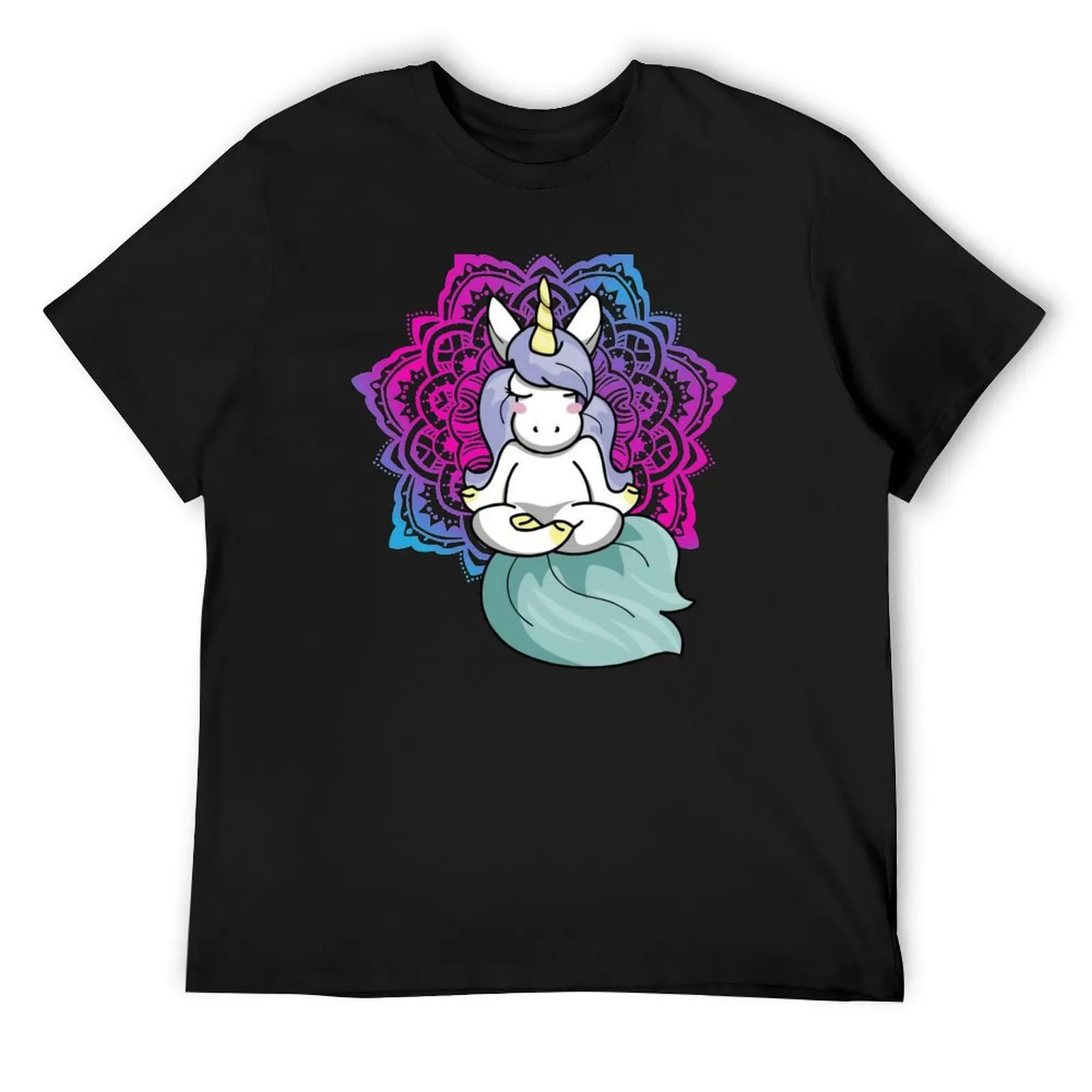 Unicorn in Yoga Lotus Meditation Mandala T-Shirt new edition sports fans designer shirts t shirt men