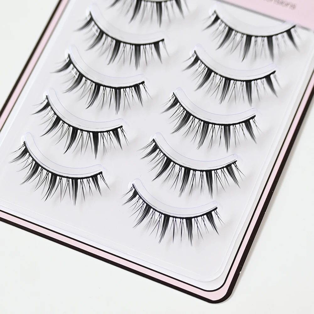 5 paires de cils de poupée 8-11mm/11-13mm cils pointus manhua faux cils doux naturel manga cils cos outils de maquillage