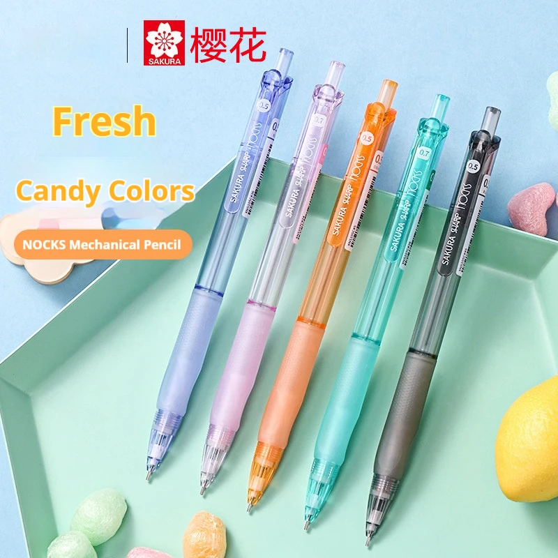 Japan Original HB Mechanical Pencil 0.5/0.7mm School NOCKS Correction Grip Triangular Transparent For Painting,Writing,Sketching