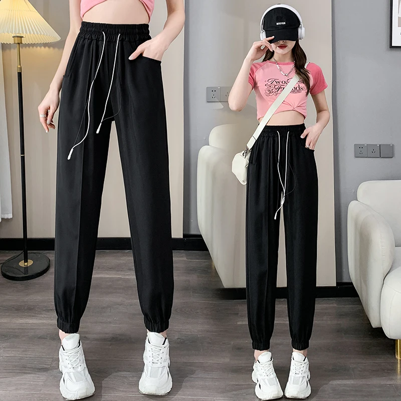 

2023 Spring/Summer Suit Pants Female Harlan High Waist Casual Strap Pants Versatile Radish Smoke Pipe Pants Female