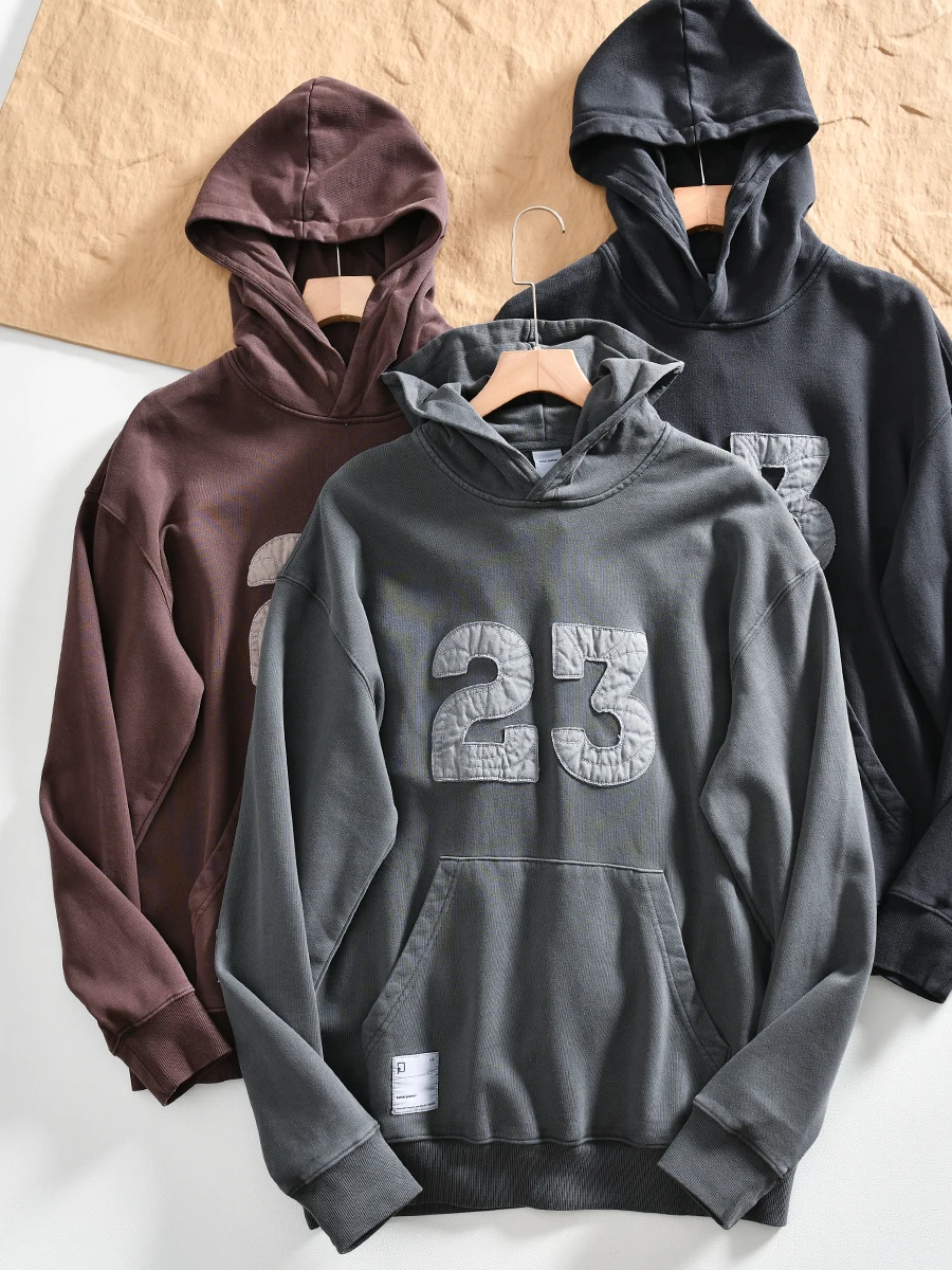 Jaqueta Hoodie de Algodão Puro com Bordado em Patchwork, Estilo Americano, Lavável e Resistente, para Homens e Mulheres, Uso ...