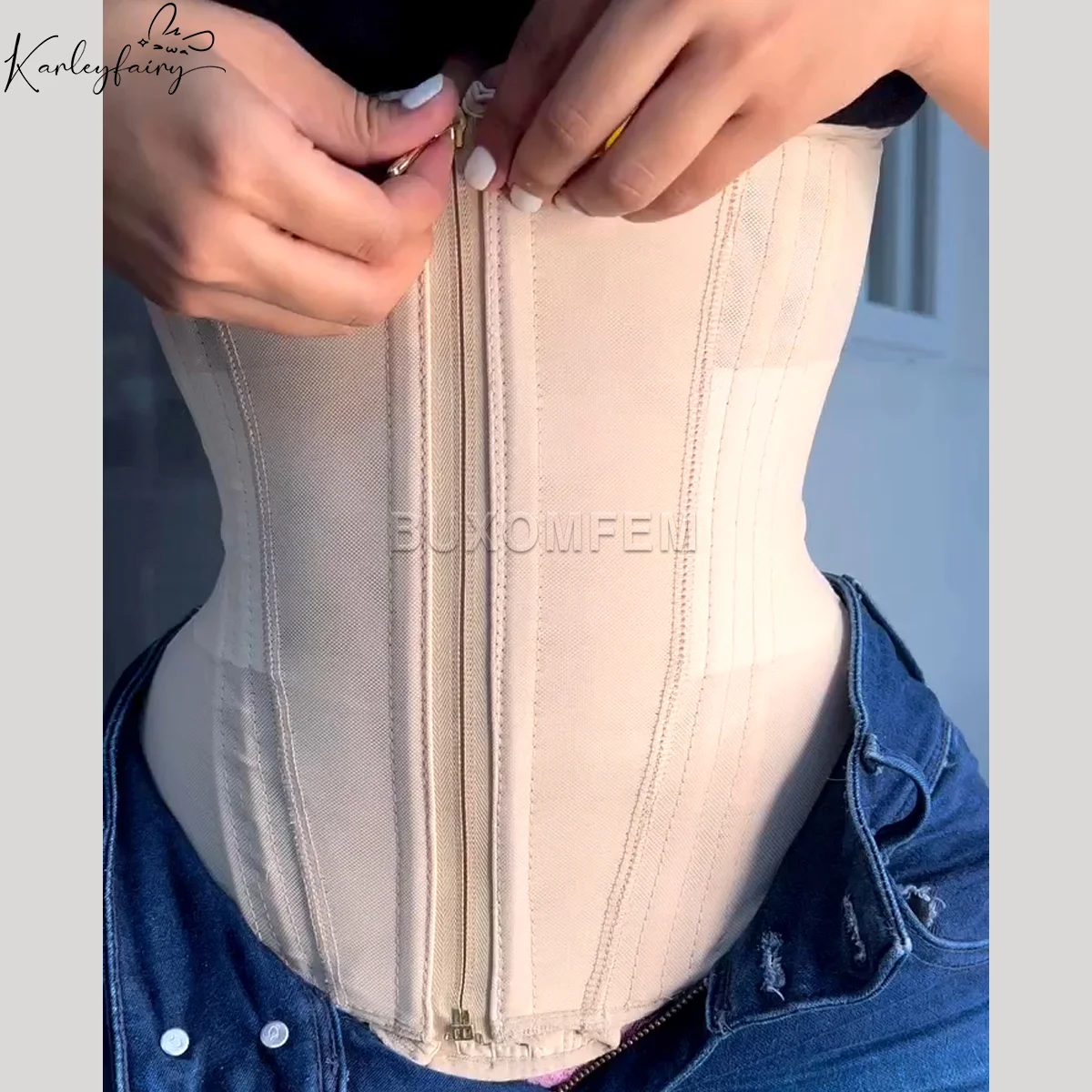 

Shaper Girdles Colombian Adjustable Elastic Shaped Up Highly Compressed Waist Cincher with Hook Eyes Seamless Waist Trainer Wrap
