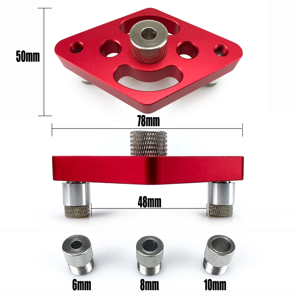 3 in1 미니 Dowel Jig 6 8 10mm 강도 알루미늄 합금 드릴 가이드 목공 용 셀프 센터링 수직 구멍 펀처 로케이터