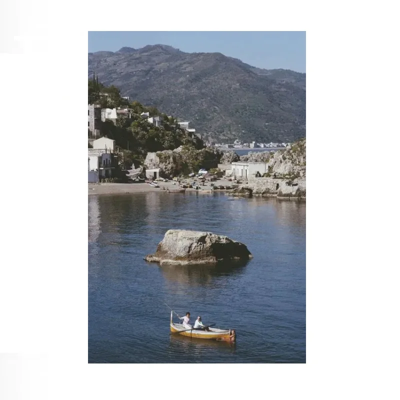 Slim Aarons Taormina, Sicily, Estate Edition, Print Art Canvas Poster,Living Room , Home Wall Decor Picture
