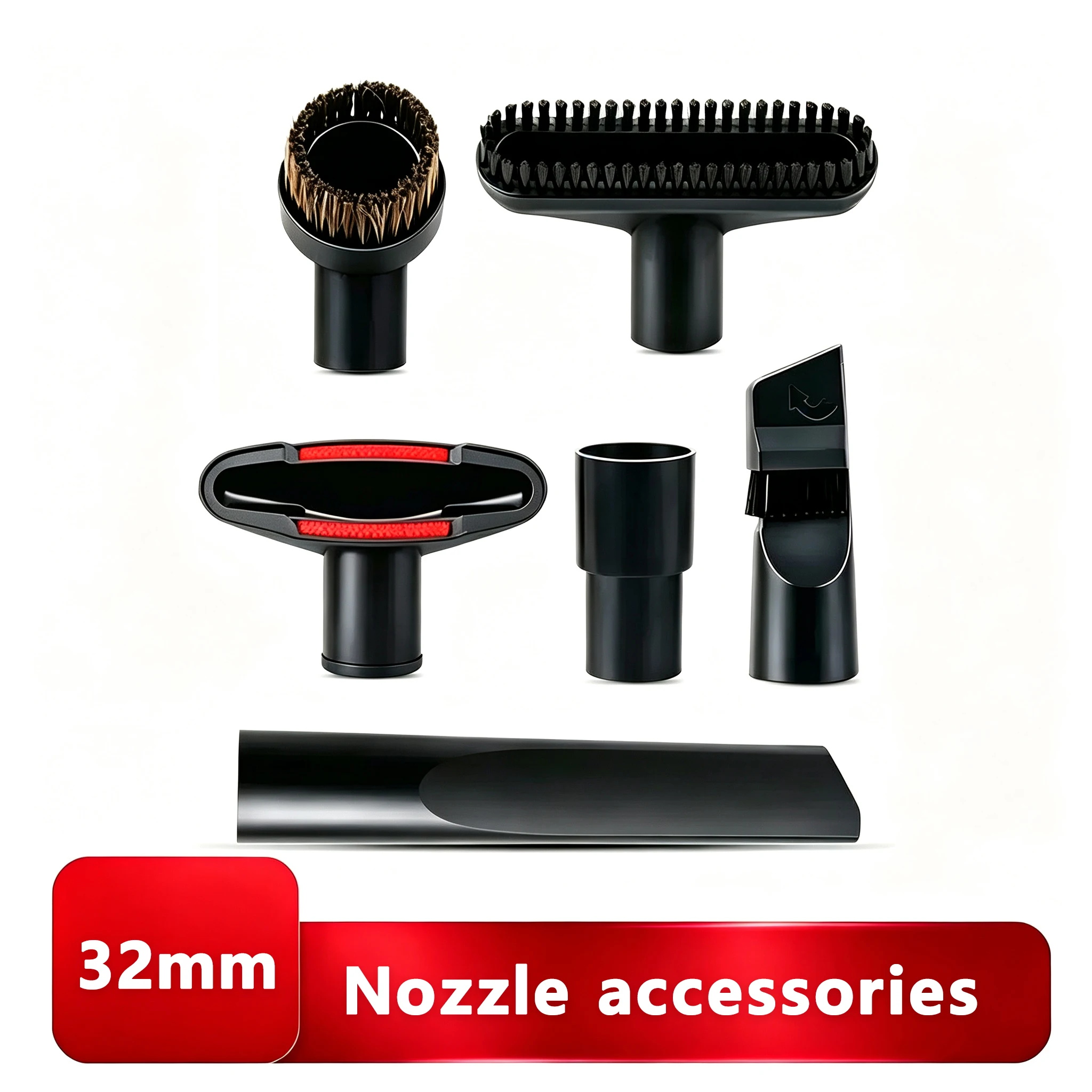 32mm Inner Diameter Vacuum Cleaner Attachment, Universal Vacuum Brush Nozzle Replacement Accessories