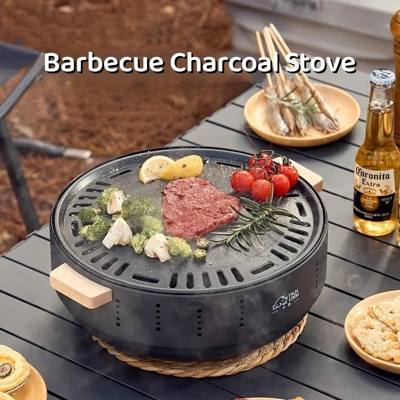 

Outdoor Barbecue Charcoal Stove Round Barbecue Stove Camping Portable Charcoal Stove Multifunctional Barbecue Grill Stove New