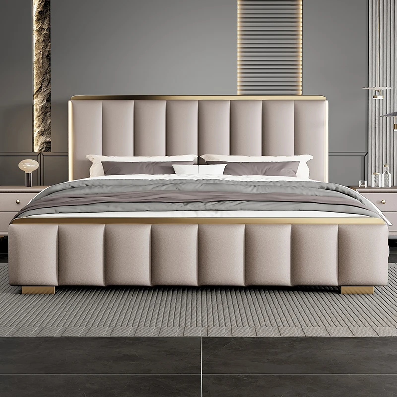 Multifonction Double Bed Nordic Aesthetic Queen Size Lounge Bed Storage Space Cama De Lujo Para Dormitorio Bedroom Furniture