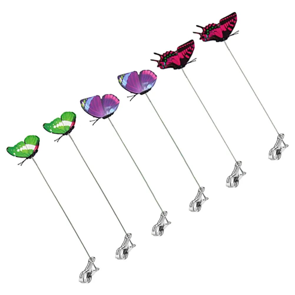 

6pcs Simulated Butterfly Clips Adorable Garden Decor Artificial Butterflies for Lawn Yard Craft Metal Ornaments Outdoor
