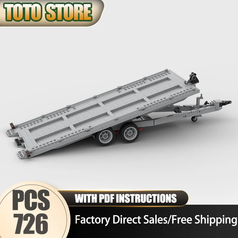 

Urban Vehicle Moc Building Bricks Car Transport Trailer Model Technology Modular Blocks Gifts Christmas Toys DIY Sets Assembly