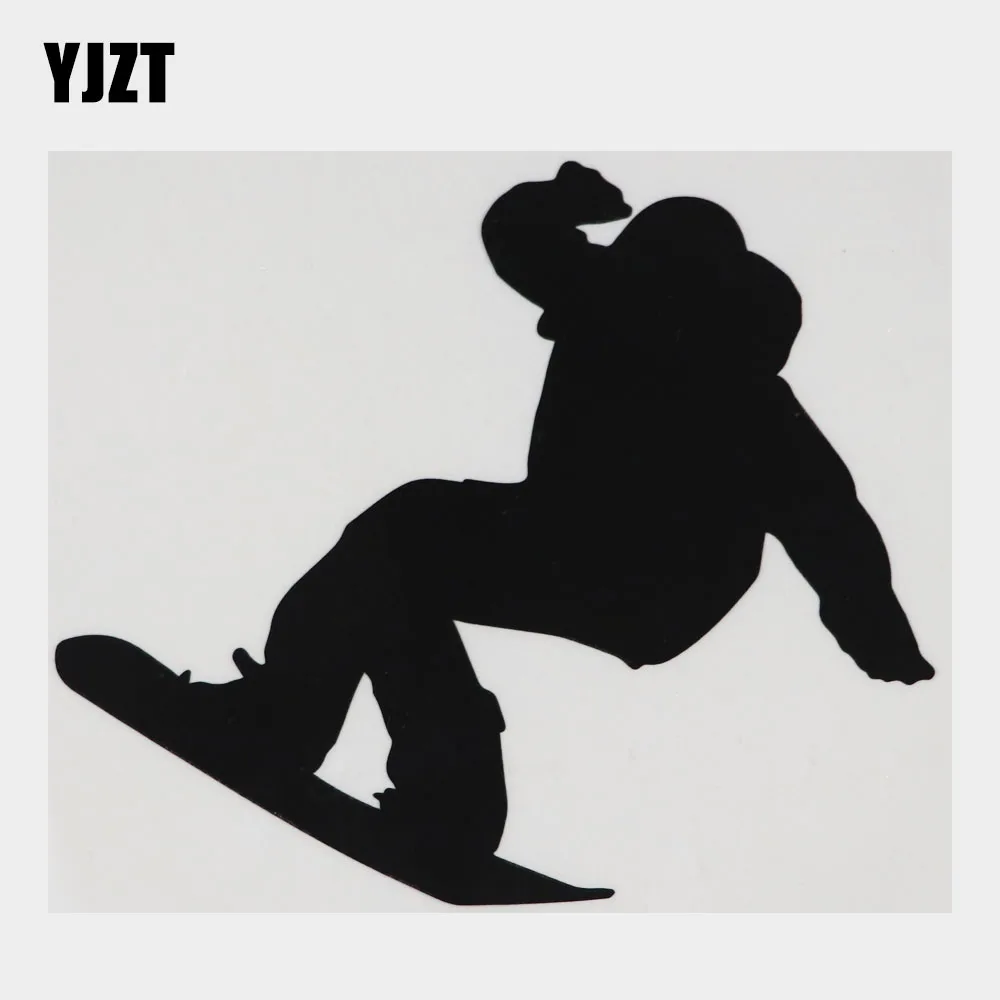 YJZT 14.7CM×12.8CM Decal Freestyle Snowboarder Sports Vinyl Car Sticker Black/Silver 8A-1238