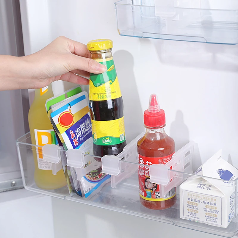 4pcs Refrigerator Classified Storage Transparent Partition Board Adjustable Divider Food Storage Rack Separator In The Kitchen