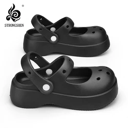 STRONGSHEN Women Summer Platform Clogs Sandal Outdoor Non-slip EVA Mary Jane Hole Shoes Beach Slippers Women's Sandalias Muje