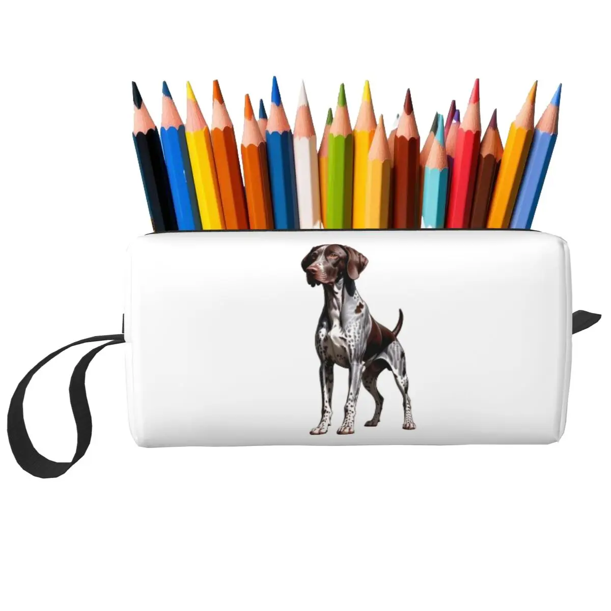 German Shorthaired Pointer Dog Bone And Paw Pencil Case for Students Pen Box Pencil Bag Stationery Supplies Women Cosmetic Bag view 2