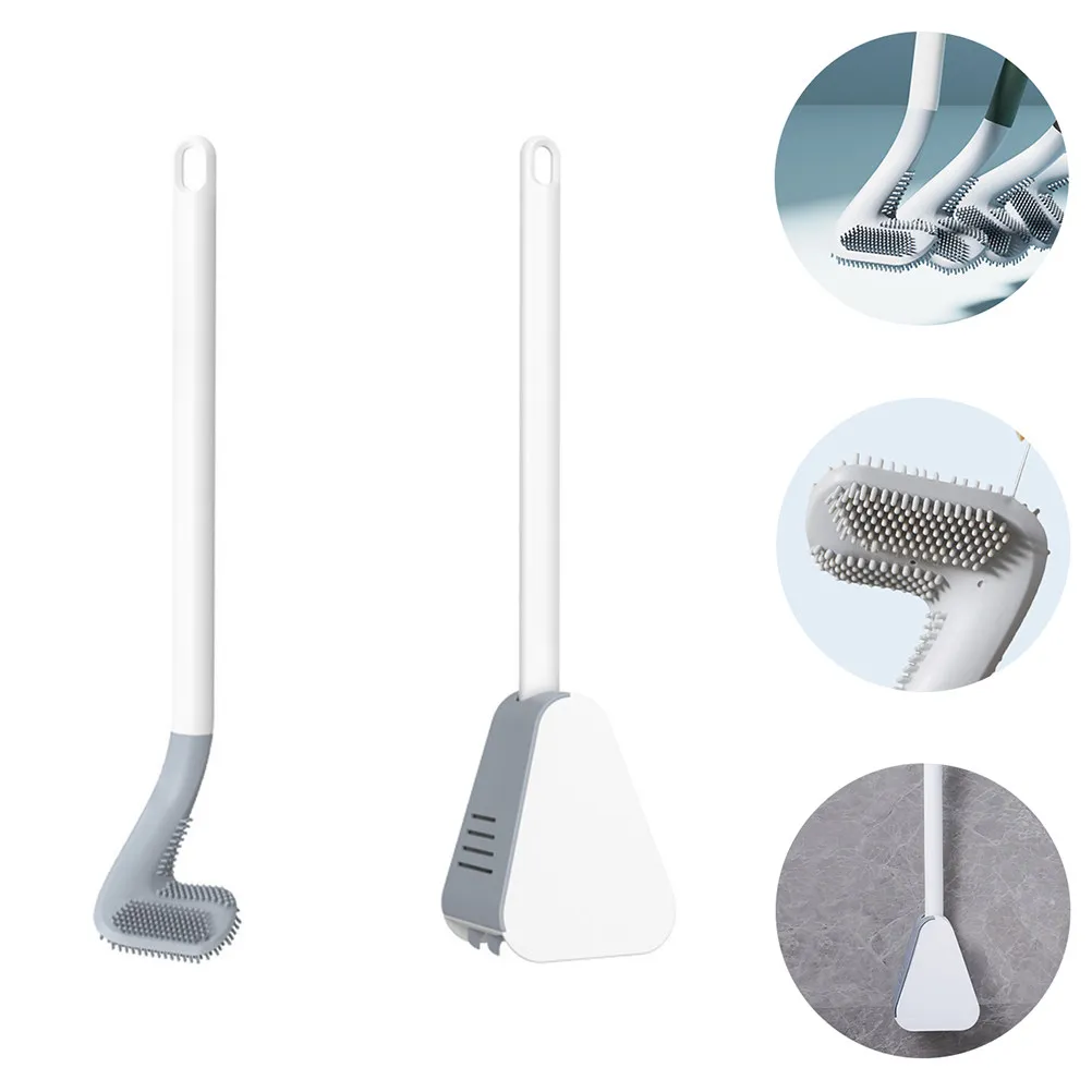 

2Pcs Toilet Brush Set Curved Design Long Handle Bathroom Cleaning Tools for Home Hotel Crevices Corner Scrubbing Efficient