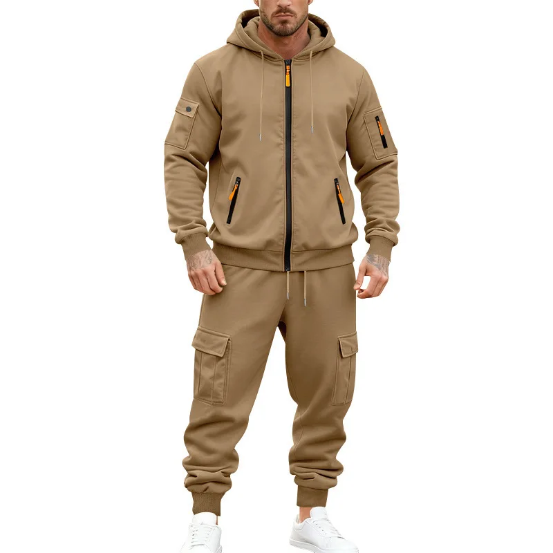 بدلة شتوية أمريكية ثقيلة مخملية فضفاضة للرجال من أدوات رياضية غير رسمية #3