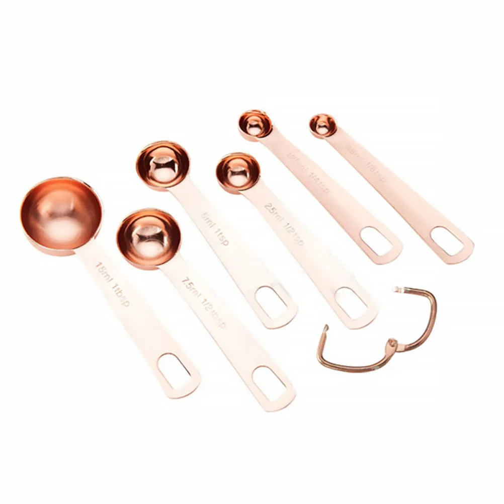 

1Set Measuring Spoons Stainless Steel Set 6 Sizes Rustproof Kitchen Baking Tool Baking Supplies Ingredient Measure