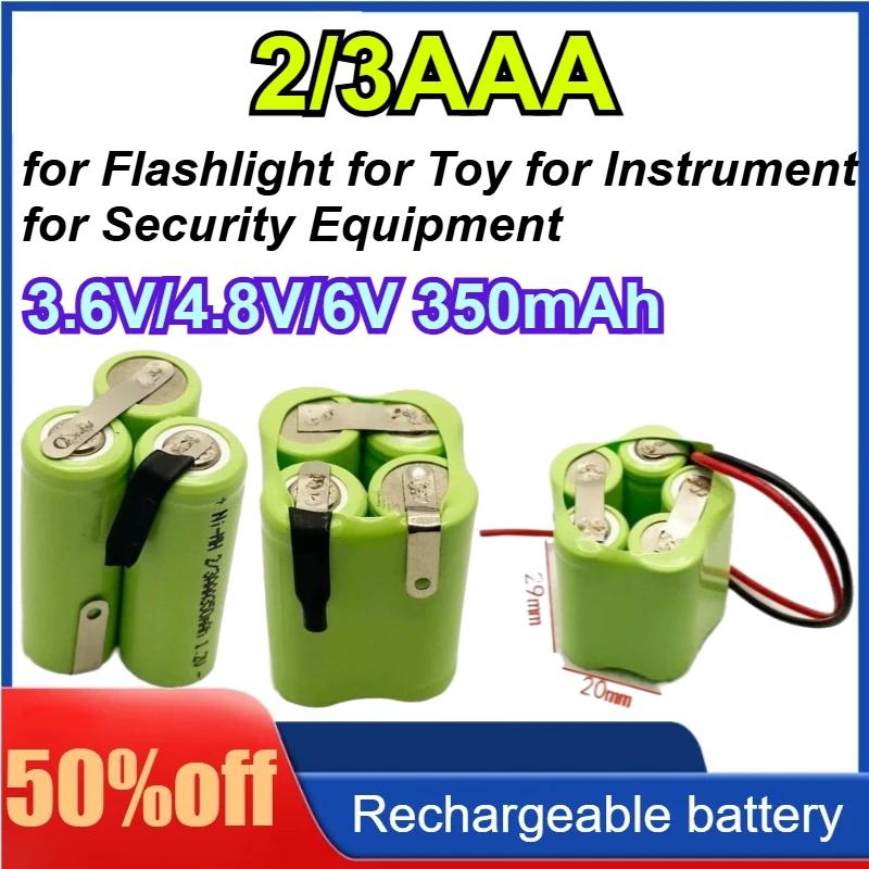 

2/3AAA 3.6V/4.8V/6V 350mAh for Flashlight for Toy for Instrument for Security Equipment Battery