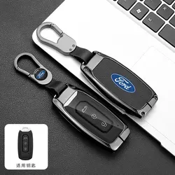 Leather Car Smart Key Case Cover Shell Keyless Protector Holder Fob For Ford Territory EV Keychain Keyless Remote Accessories