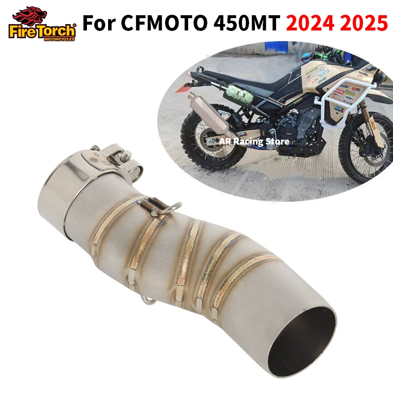 

Slip On For CFMOTO 450 MT 450MT 2024 2025 Motorcycle Exhaust Stainless steel Muffler Escape Moto Modify 51mm Middle Link Pipe