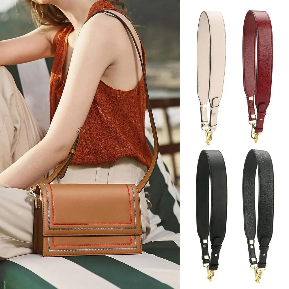 Crossbody Bag Strap Adjustable Faux Leather Purse Strap with Metal Clasps Replacement Bag Strap for Handbags Tote Clutch