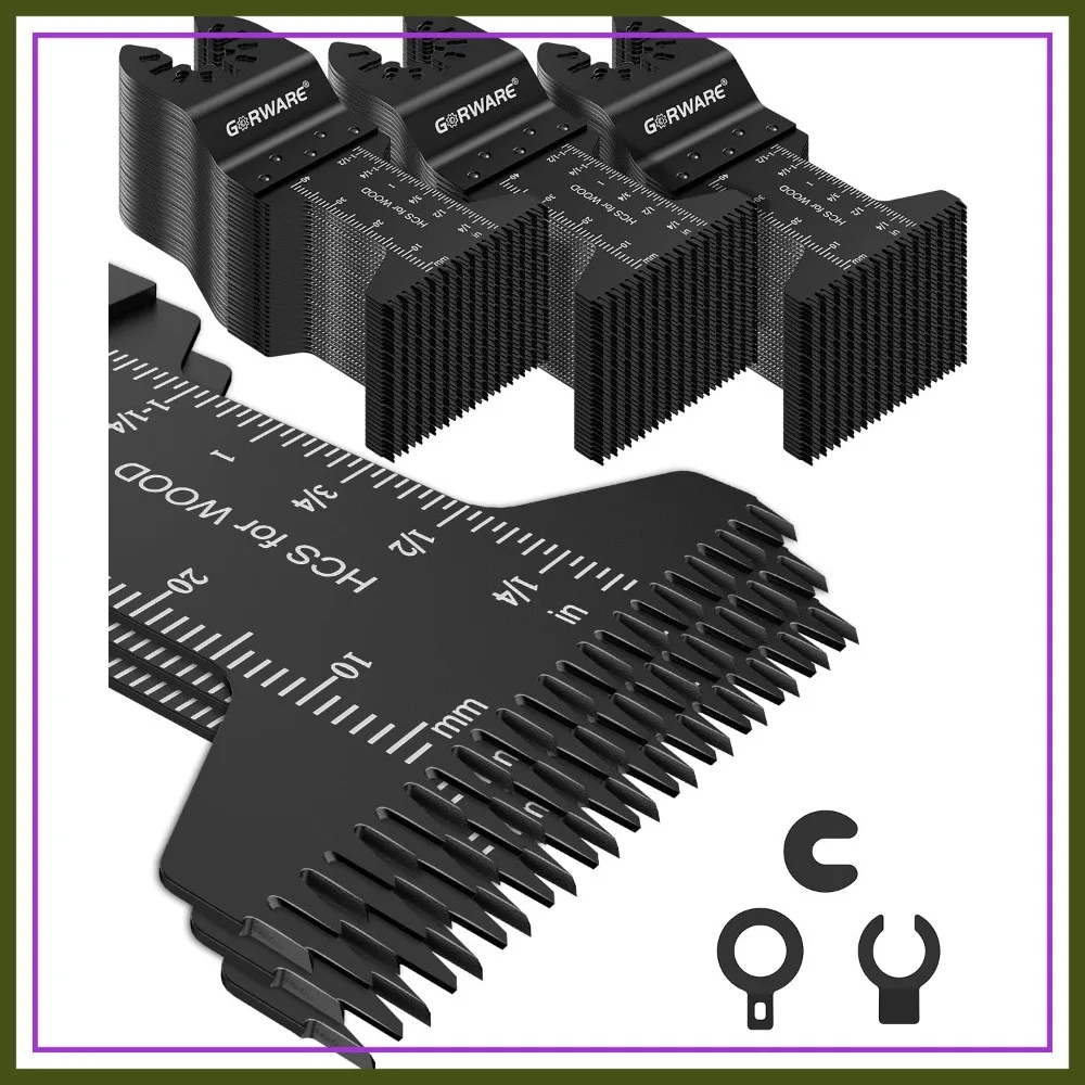 

100PCS Japanese Tooth Oscillating Tool Blades Kit, Quick Release, Fit Milwaukee, Chicago, Worx, Rockwell, Rigid
