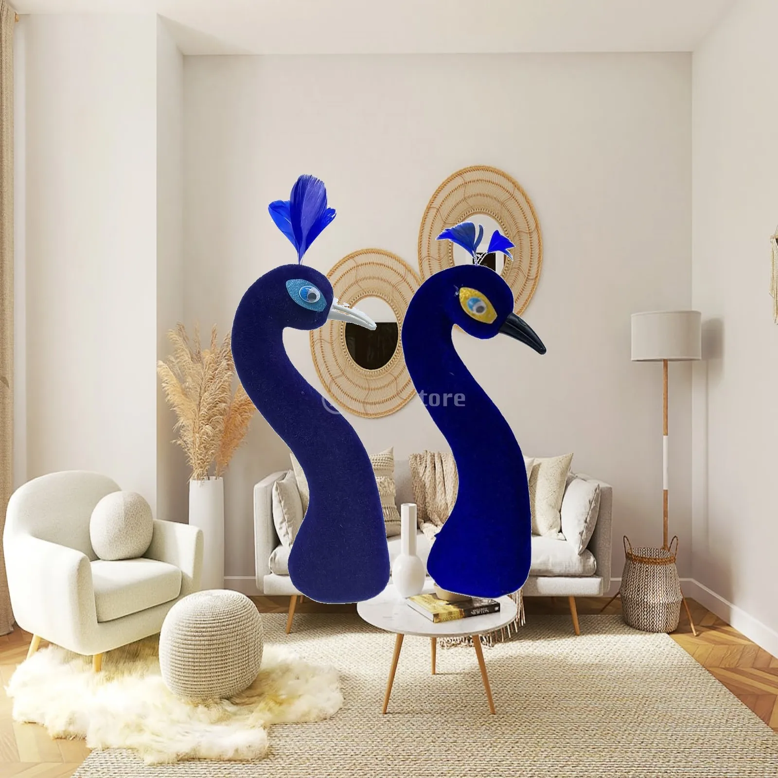 

Floral Head Wreath Peacock Mannequin Foam Flocking Centerpiece Banquet Basket Decor for Weddings and Celebrations