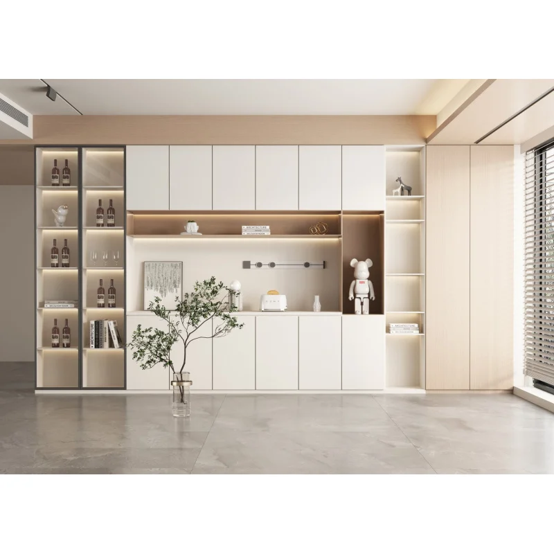 custom.Custom Modern Solid Mahogany Durable Bar Cabinet Home Wine Display with Storage Dining and Living Ro