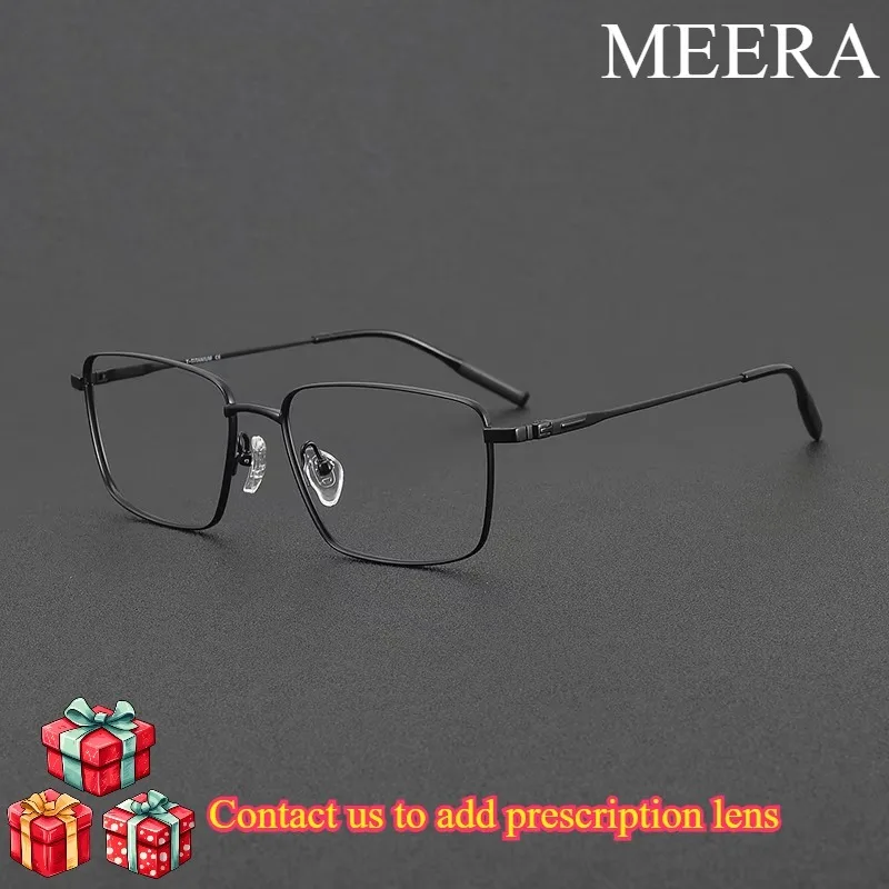 

81060 Fashion Black Eyeglasses Vintage Luxury Pure Titanium Eyewear Square Optical Prescription Glasses Frame for Men Women