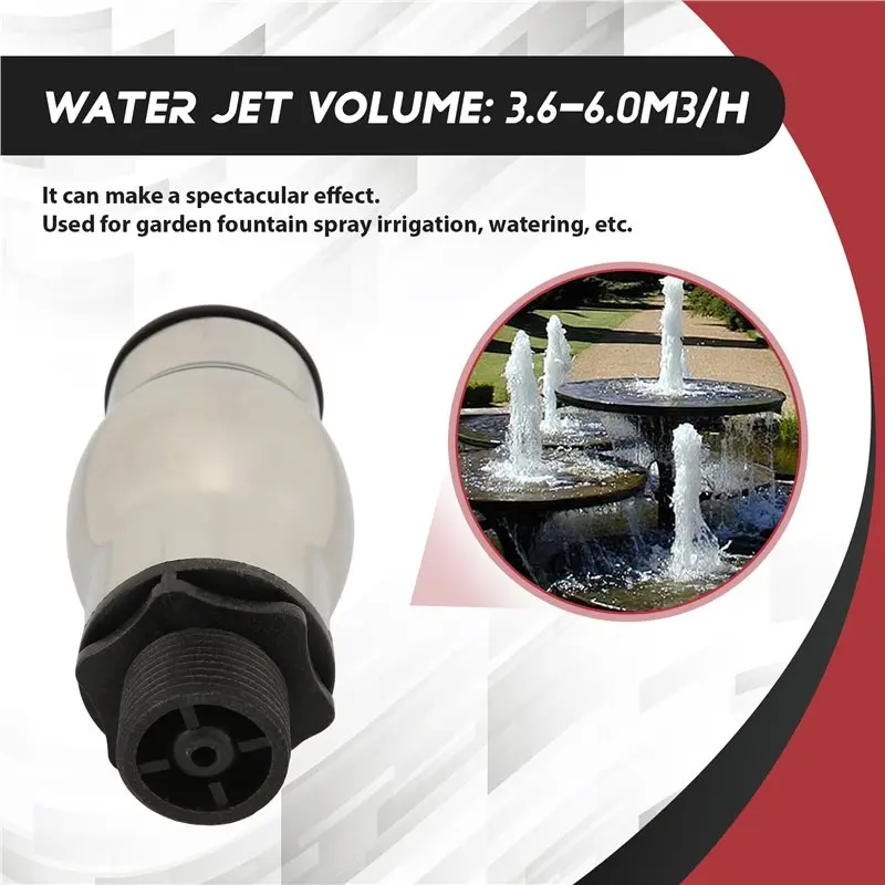 AT84-Stainless Steel Foamy Fountain Nozzle Water Sport Pond Spray Head Sprinkler DN25